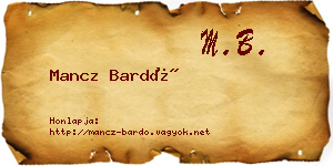 Mancz Bardó névjegykártya